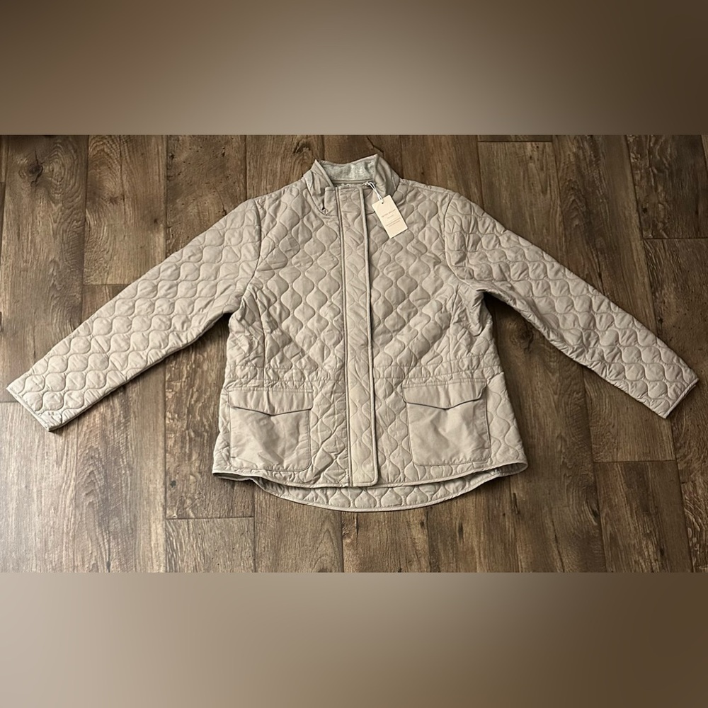 Peter Millar Blakely Quilted Wind Water resistant Jacket Womens Sz XL driftwood